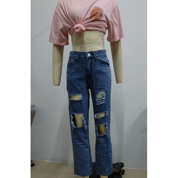 Women Fashion Slim-Fit Ripped 2